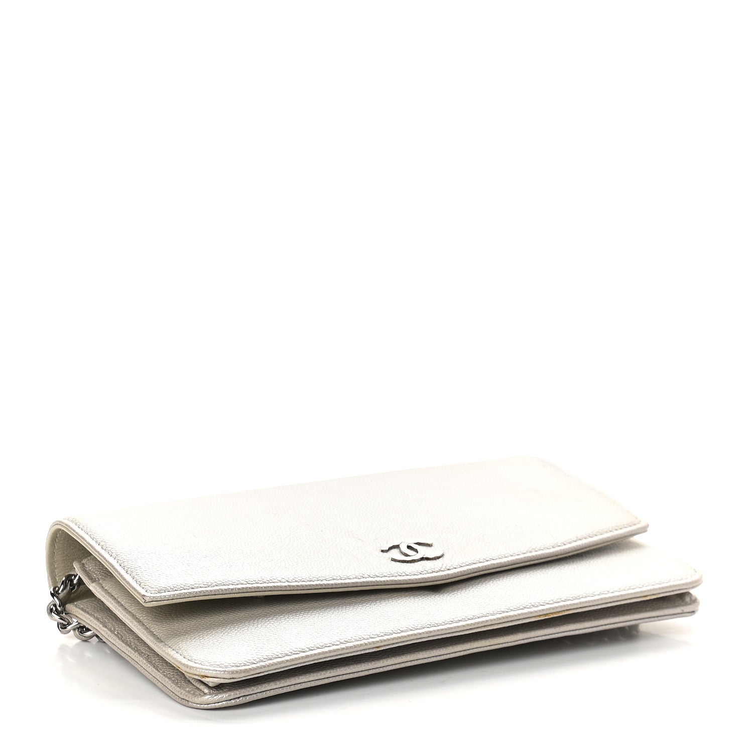 Chanel Caviar Sevruga Wallet on Chain WOC Silver 3 of 11