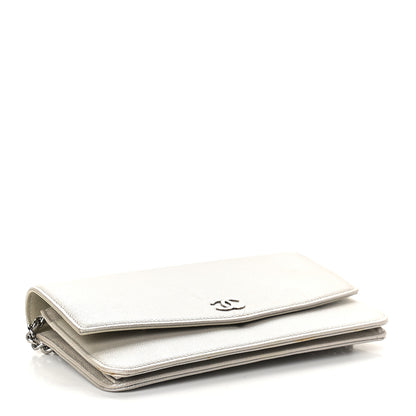 Chanel Caviar Sevruga Wallet on Chain WOC Silver 3 of 11