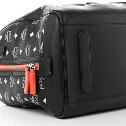 MCM Visetos Large Traveler Weekender Duffle Bag Black White 9 of 18