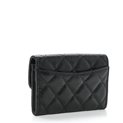 Chanel Caviar Quilted Flap Card Holder Wallet Black 3 of 9