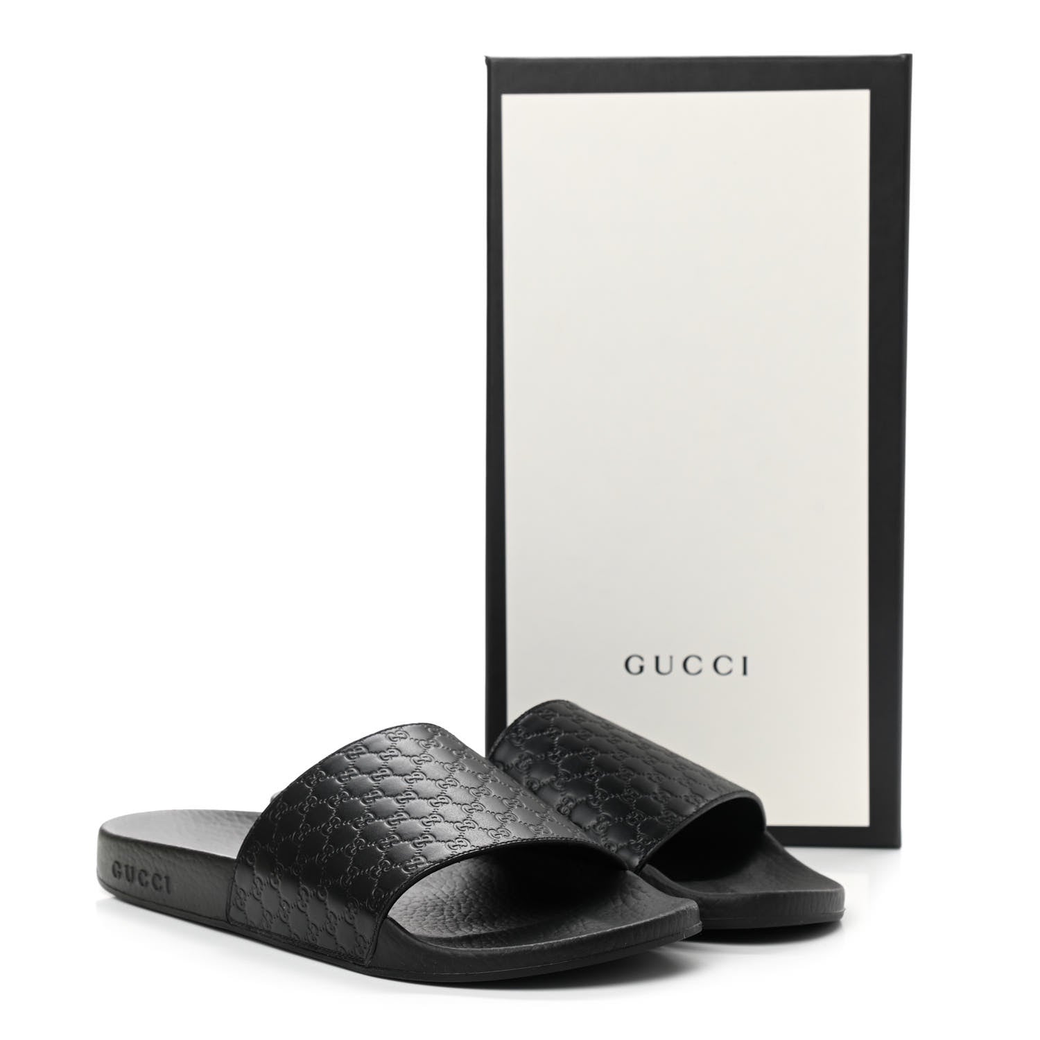 Gucci Microguccissima Slide Sandals 39 Black 8 of 8