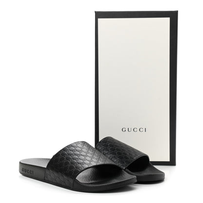 Gucci Microguccissima Slide Sandals 39 Black 8 of 8