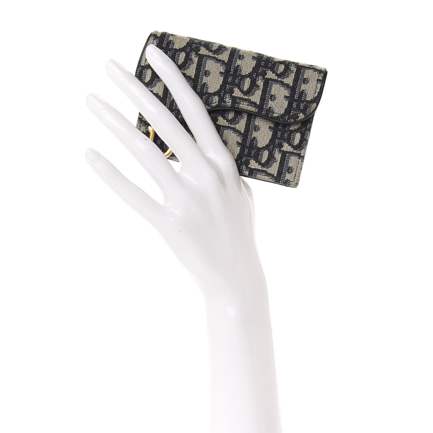 Oblique Saddle Card Holder Blue