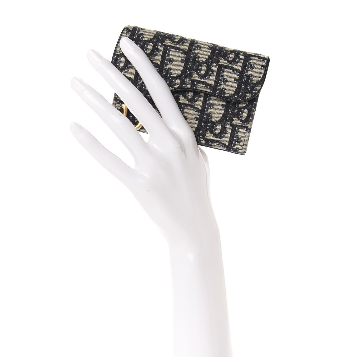Christian Dior Oblique Saddle Card Holder Blue 2 of 8