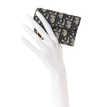 Christian Dior Oblique Saddle Card Holder Blue 2 of 8
