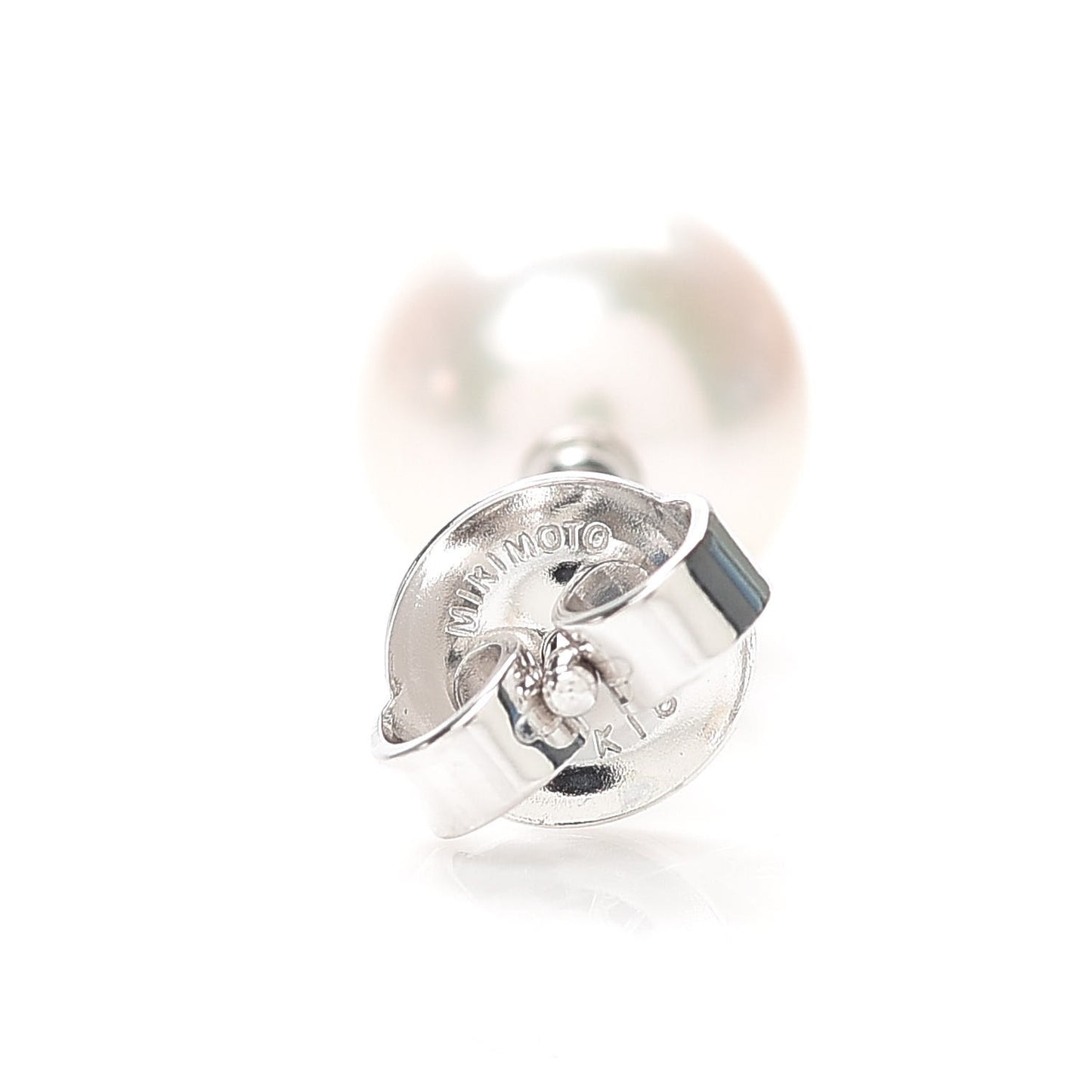 18K White Gold Akoya Pearl 8-8.5mm Stud Earrings