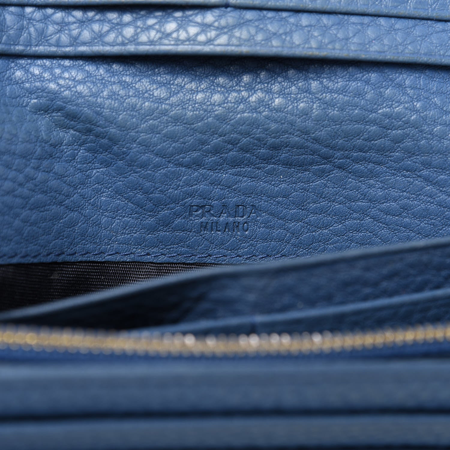 Prada Vitello Phenix Continental Flap Wallet Cobalto 8 of 9