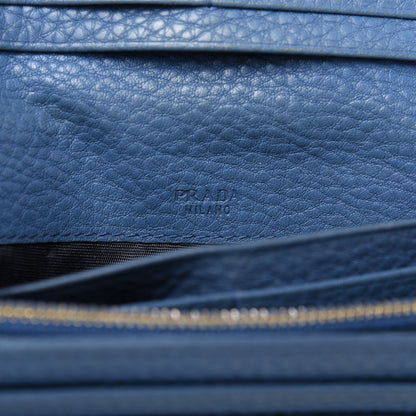 Prada Vitello Phenix Continental Flap Wallet Cobalto 8 of 9