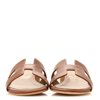 Hermes Calfskin Oasis Sandals 38 Gold 3 of 10