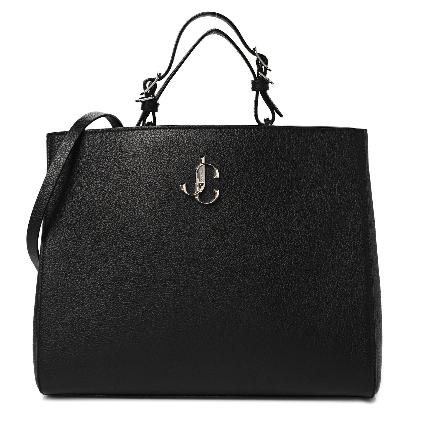 Calfskin Large Varenne Logo Top Handle Satchel Black