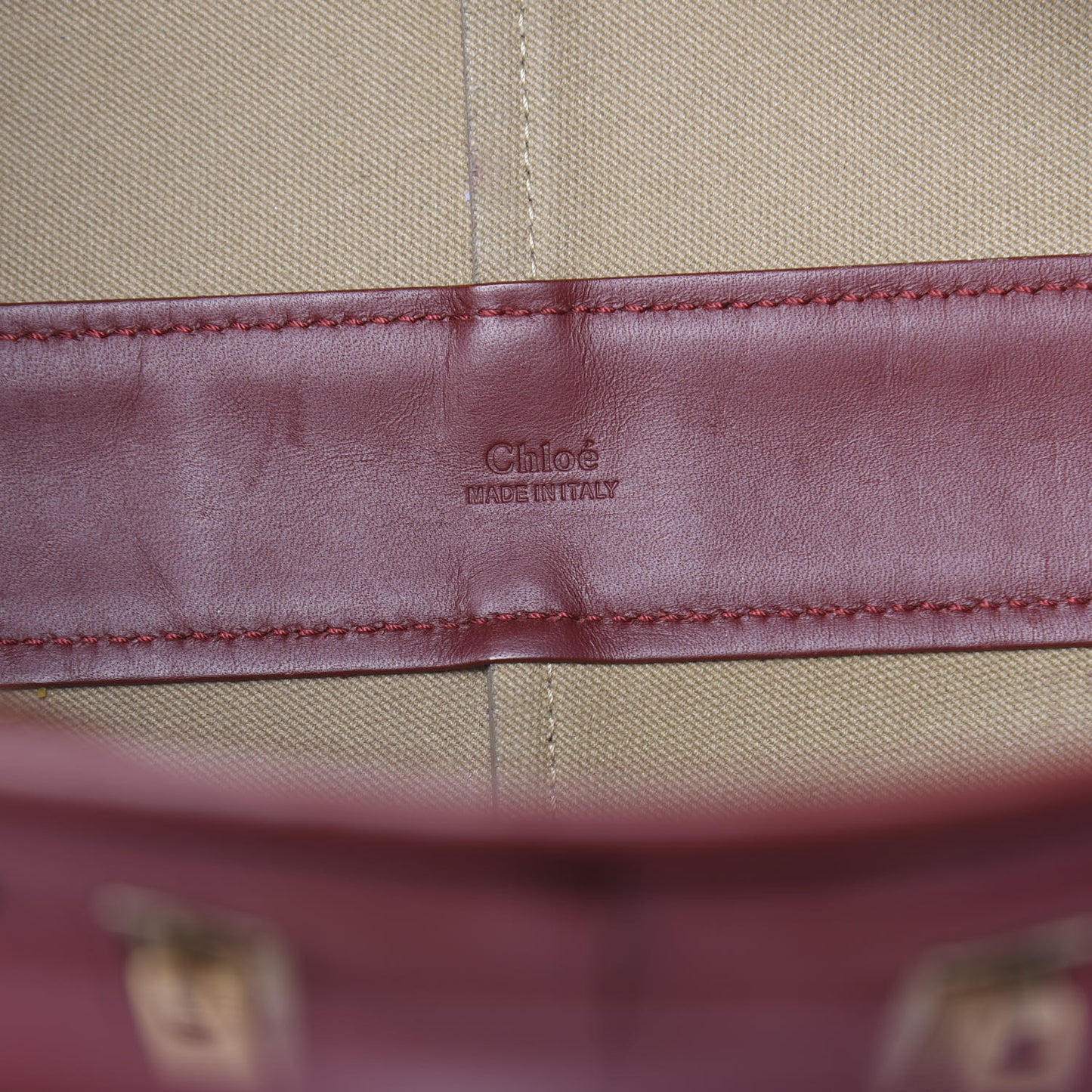 Grained Calfskin Small Cate Satchel Red