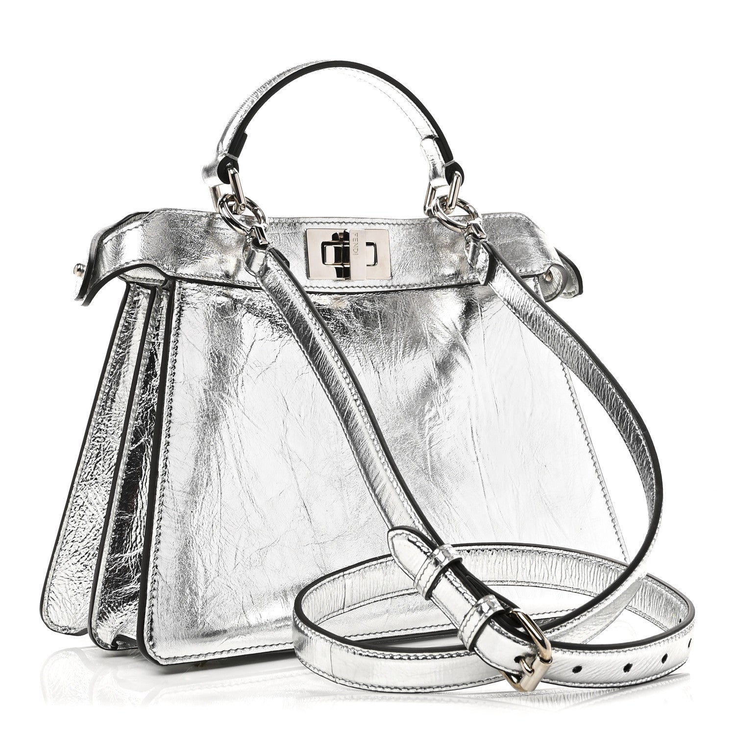 Fendi Rock Millenium Laminata Small Peekaboo I SEE U Satchel