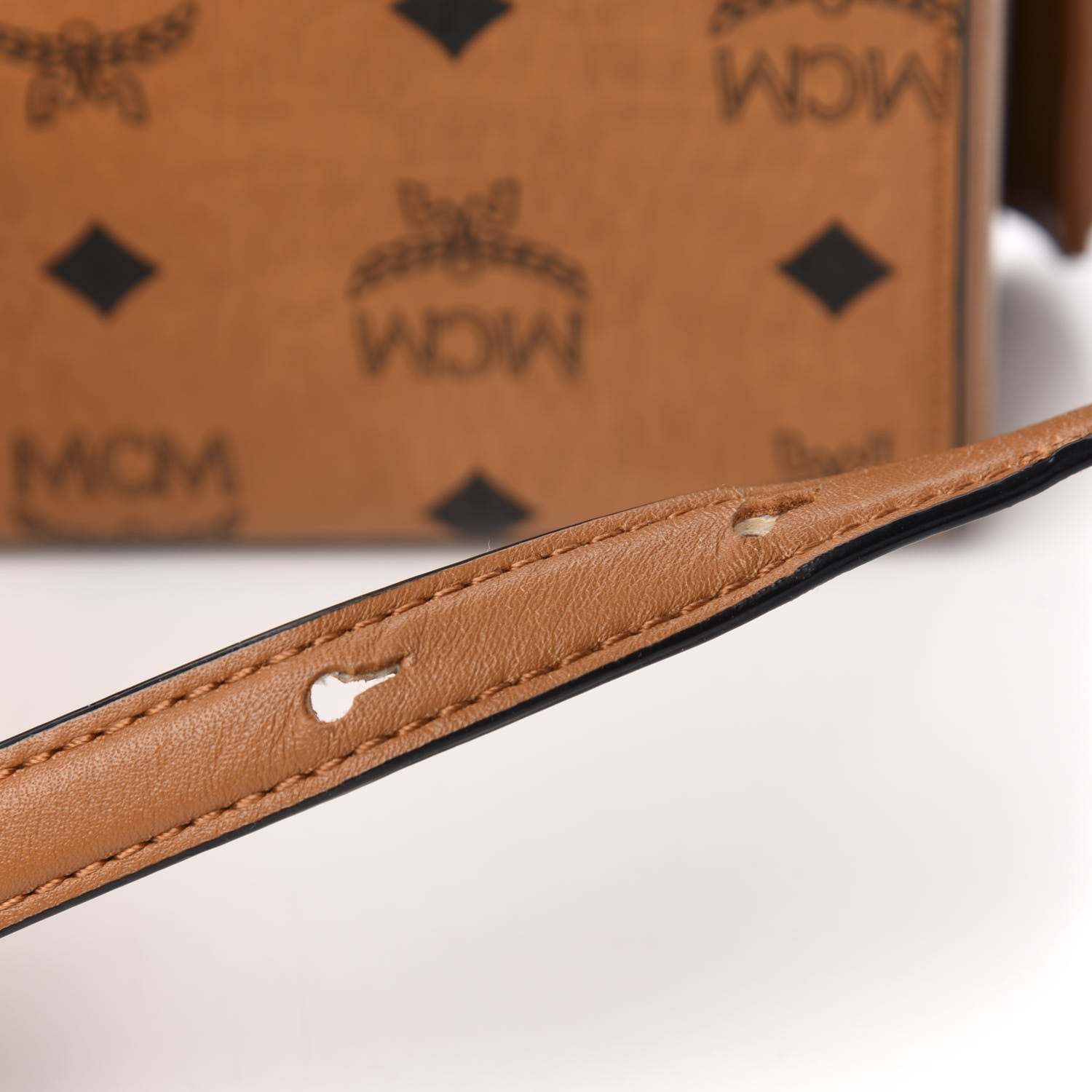 MCM Visetos Small Berlin Crossbody Cognac 11 of 13