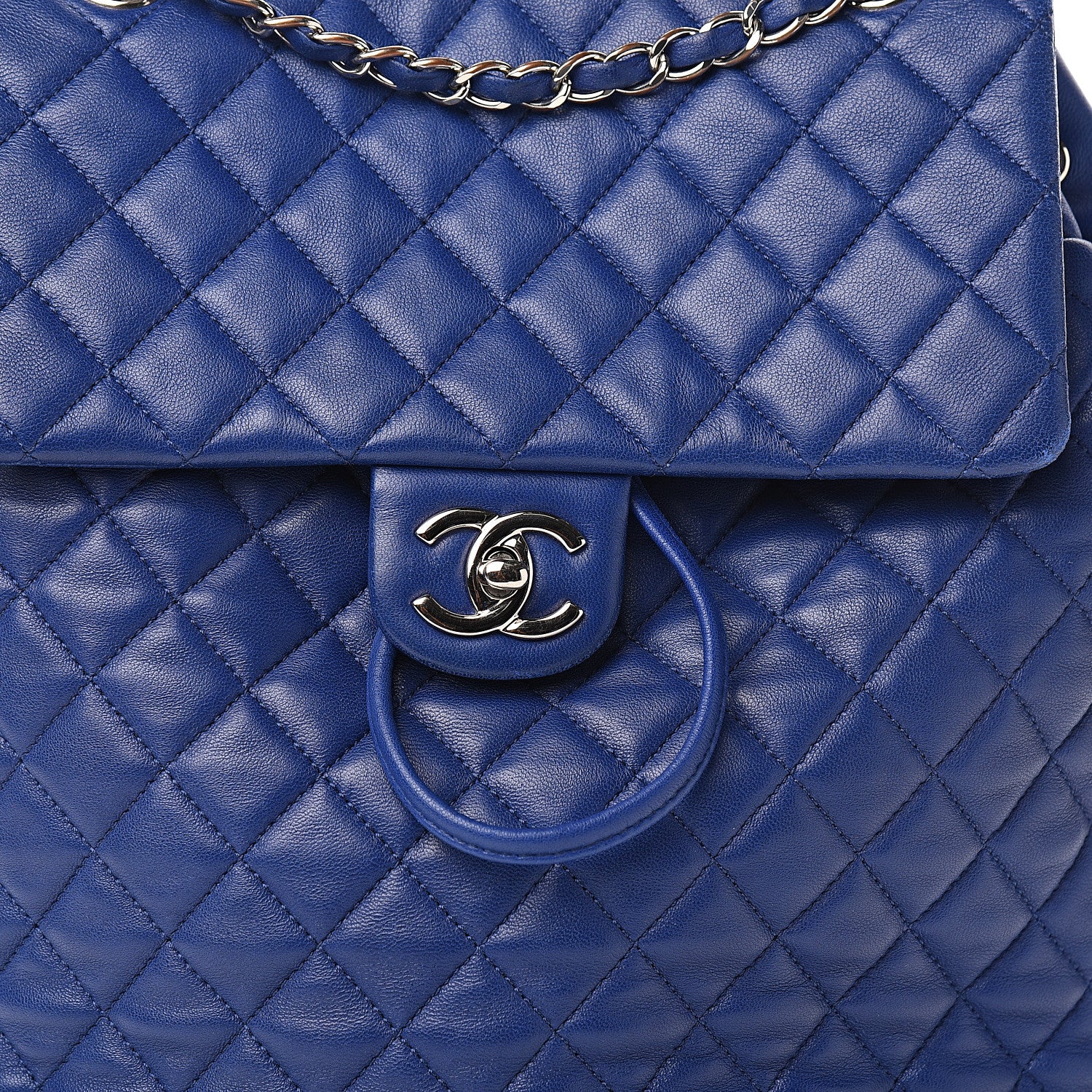 Chanel Lambskin Quilted Large Urban Spirit Backpack Blue 9 of 9