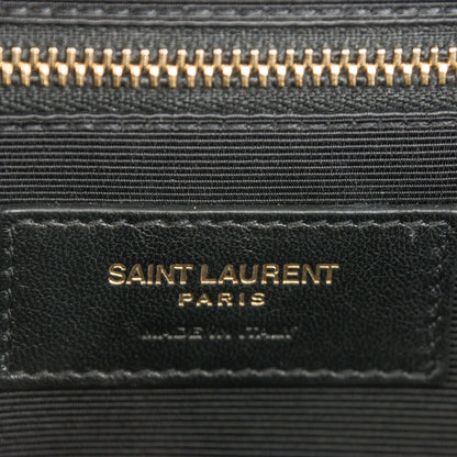 Saint Laurent Grain De Poudre Matelasse Chevron Large Monogram Satchel Bronze 6 of 7