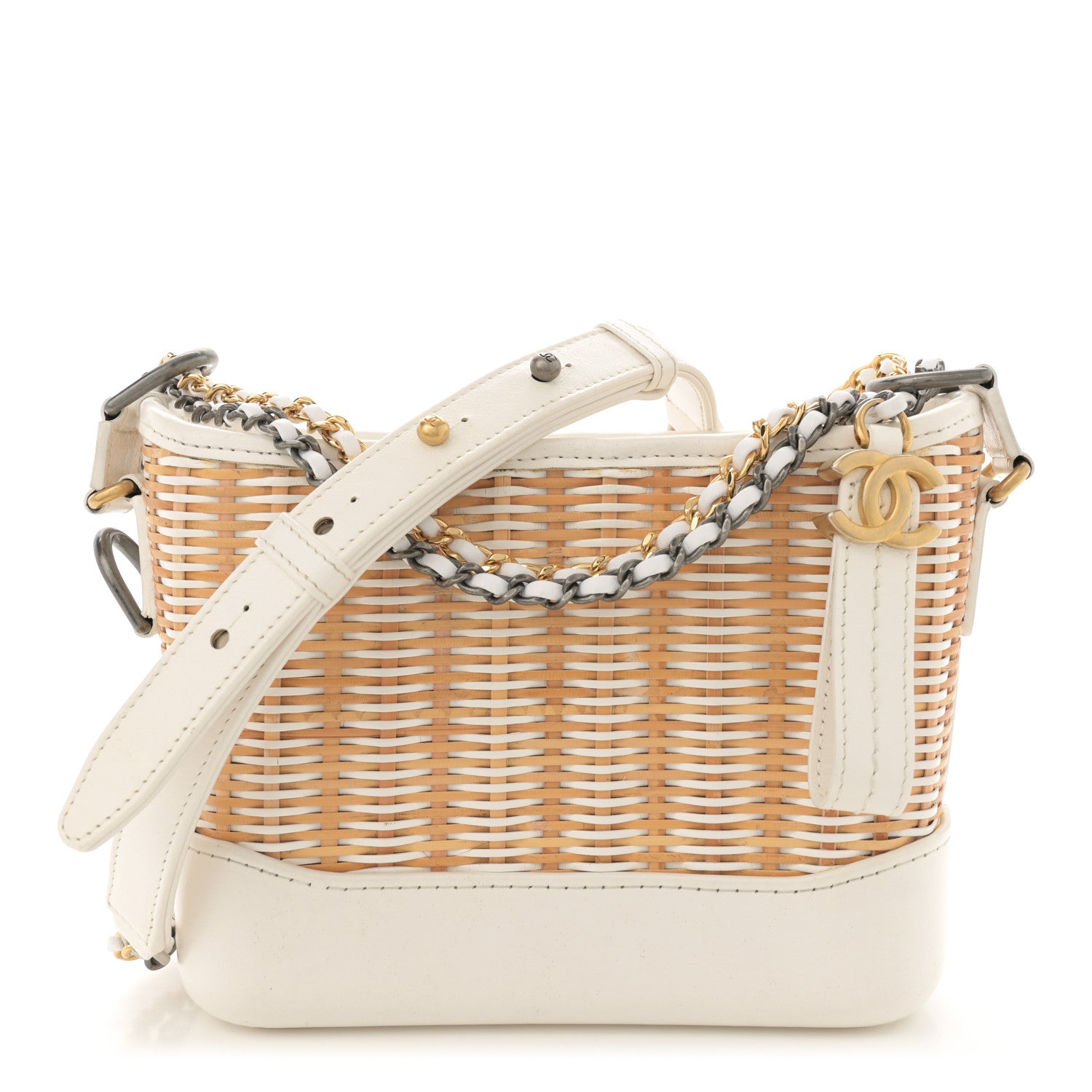 Chanel Rattan Calfskin Small Gabrielle Hobo Beige Ivory 1 of 11