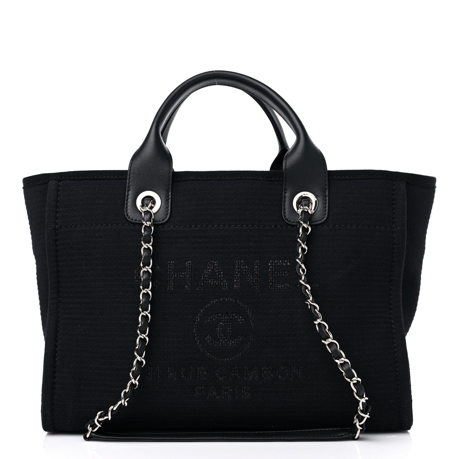 Chanel Mixed Fibers Small Deauville Tote Black 2 of 9