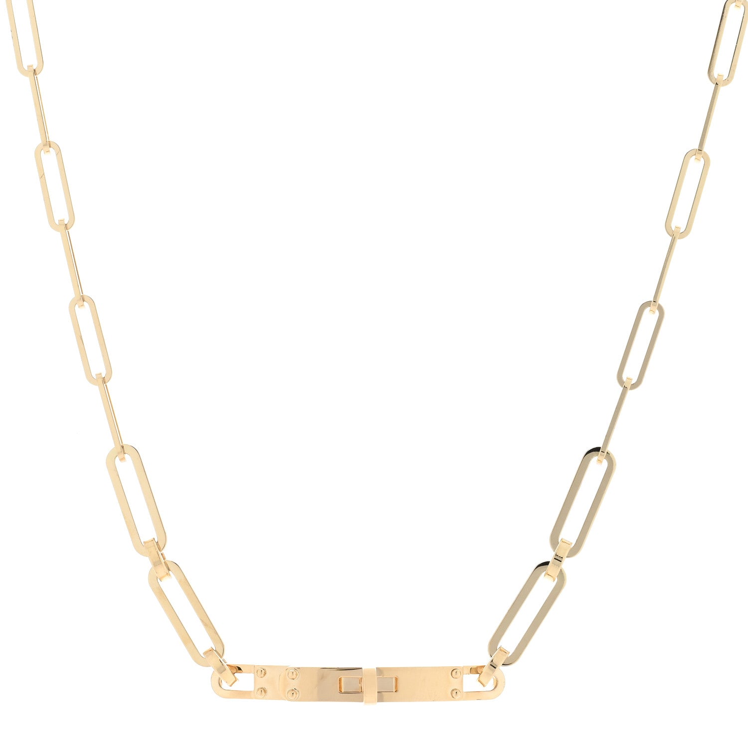 Hermes 18K Yellow Gold Kelly Chaine Choker Necklace 1 of 6