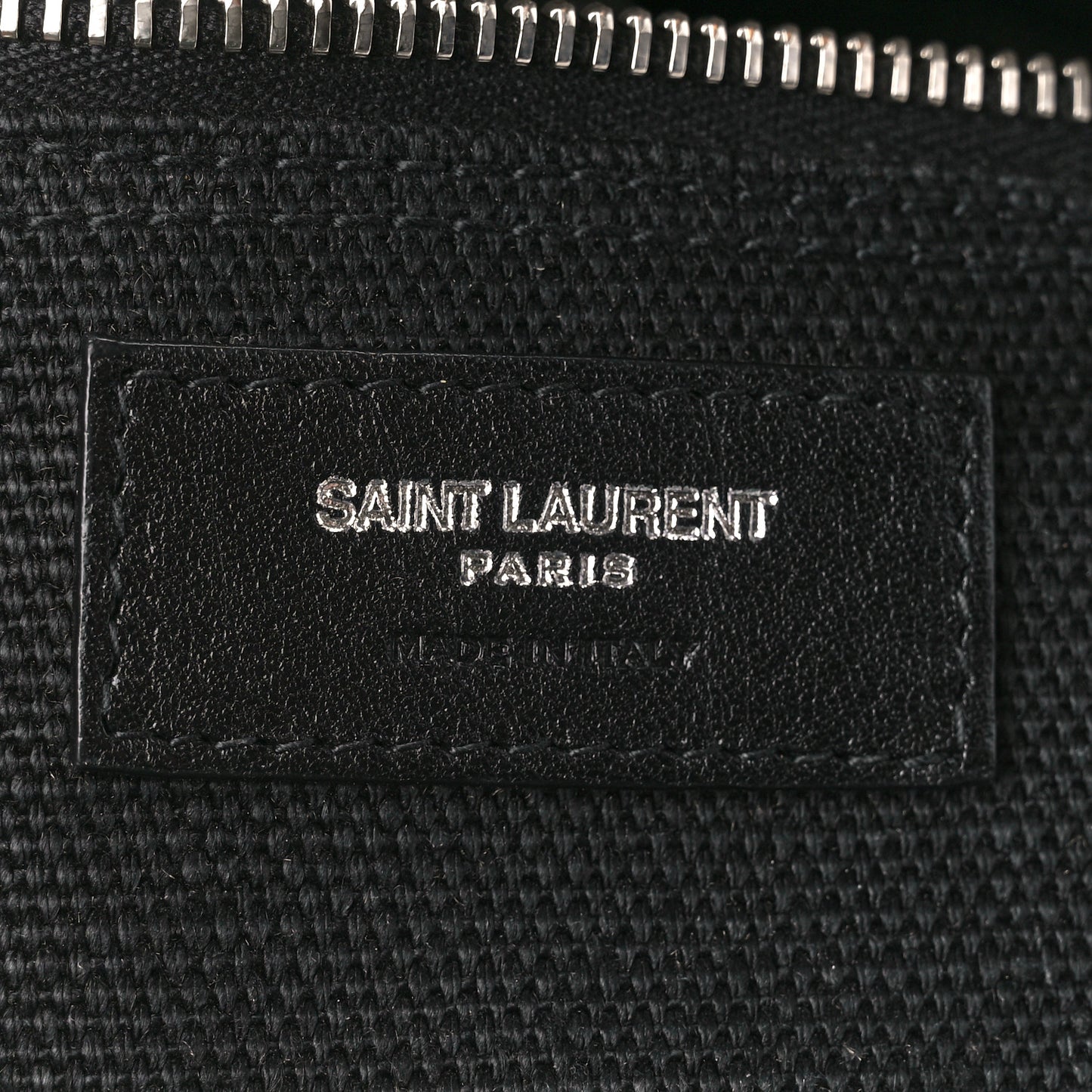 Linen Calfskin Rive Gauche North South Tote White Black