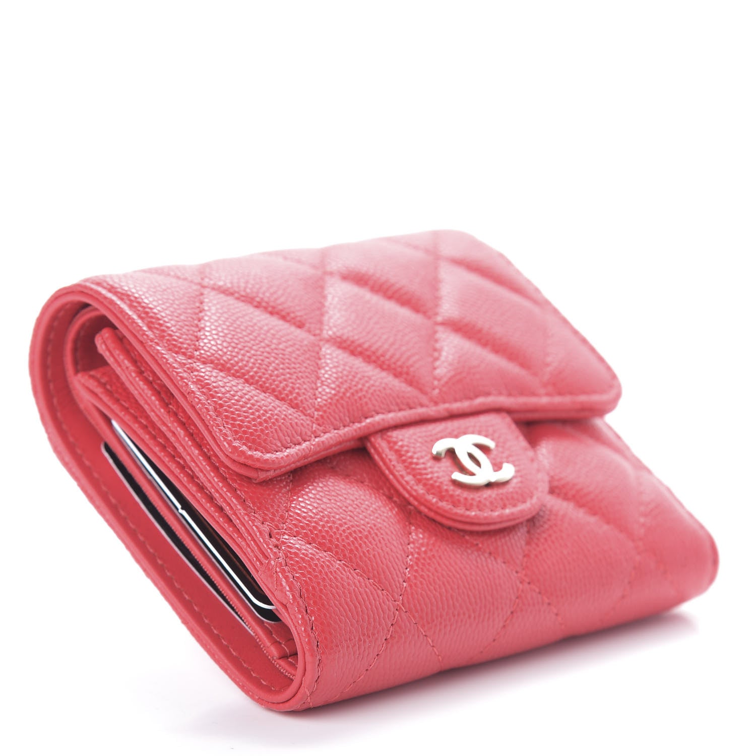 Chanel Caviar Quilted Small Flap Wallet Red 4 of 8