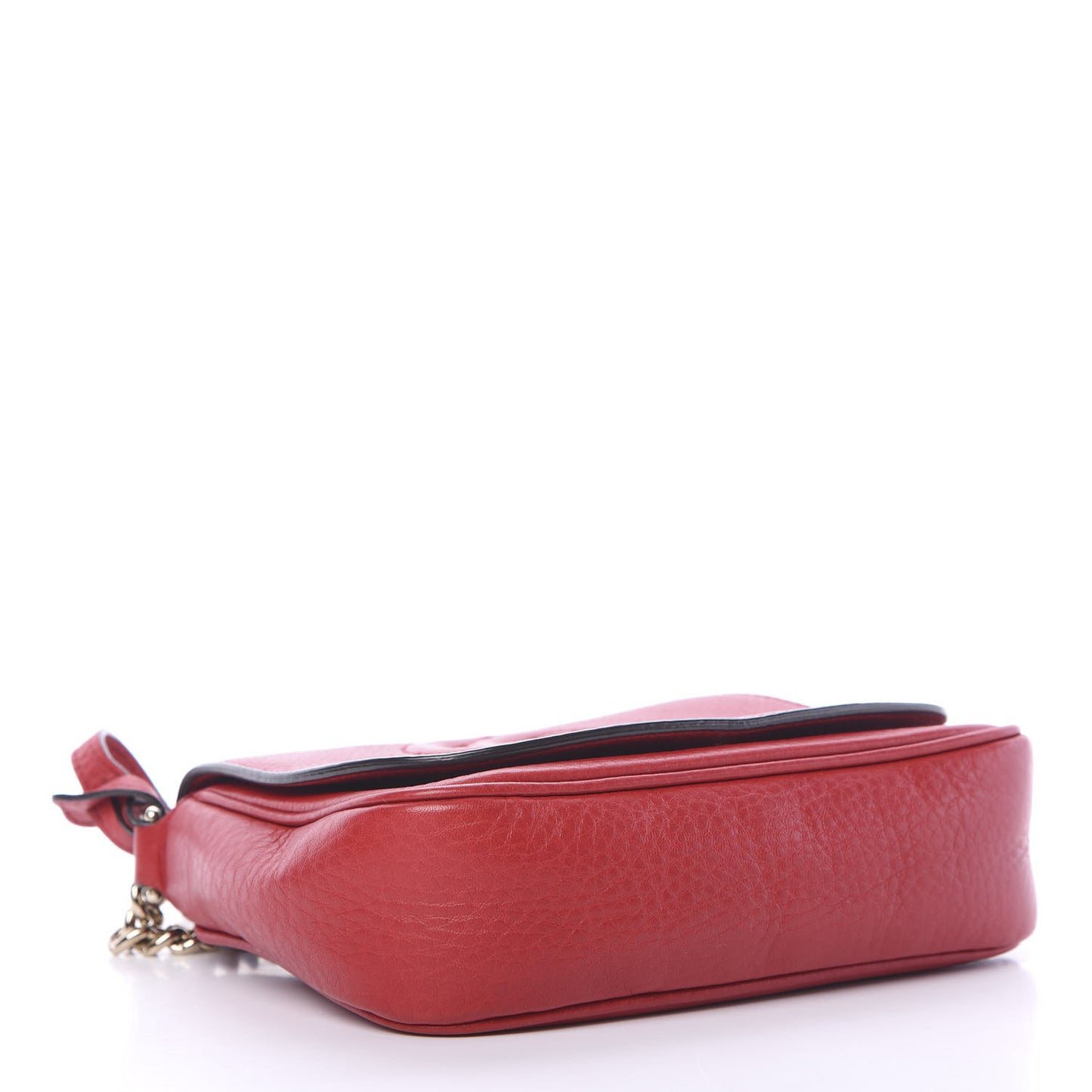 Pebbled Calfskin Small Soho Flap Crossbody Red