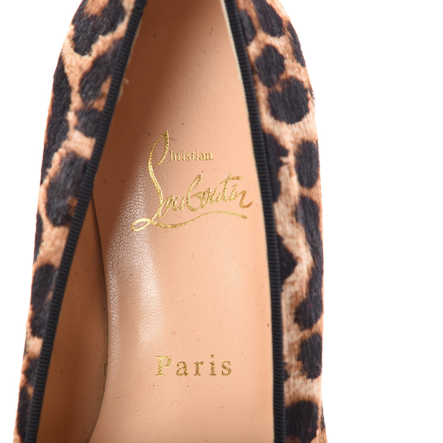 Christian Louboutin Pony Hair Print Spikes Womens Intern Flat Loafers 37 Leopard Black 5 of 7