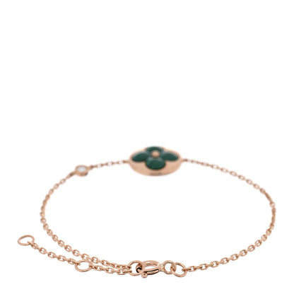 Louis Vuitton 18K Pink Gold Diamond Malachite Blossom BB Sun Bracelet 2 of 3