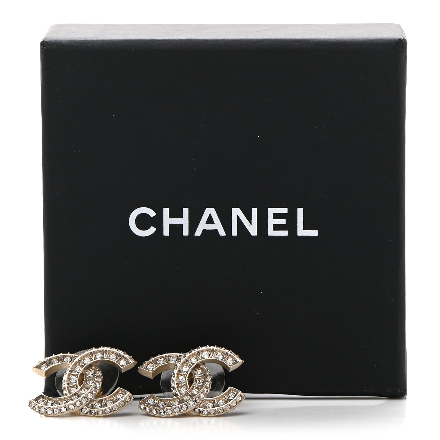 Crystal Timeless CC Earrings Light Gold