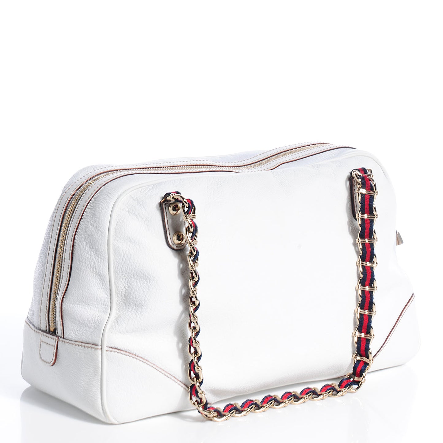 Leather Capri Large Bowler White