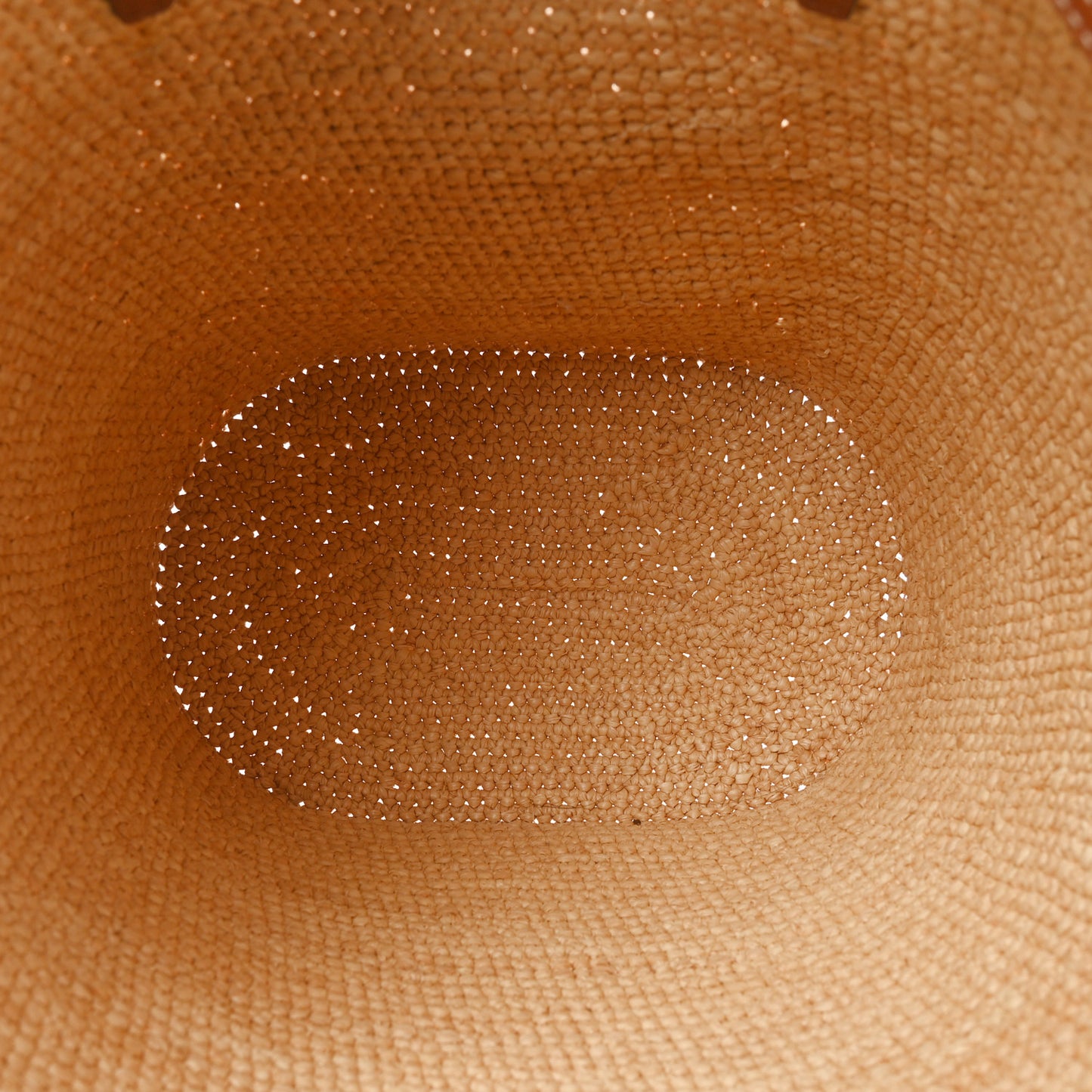 Raffia Calfskin Triomphe Teen Panier Tan