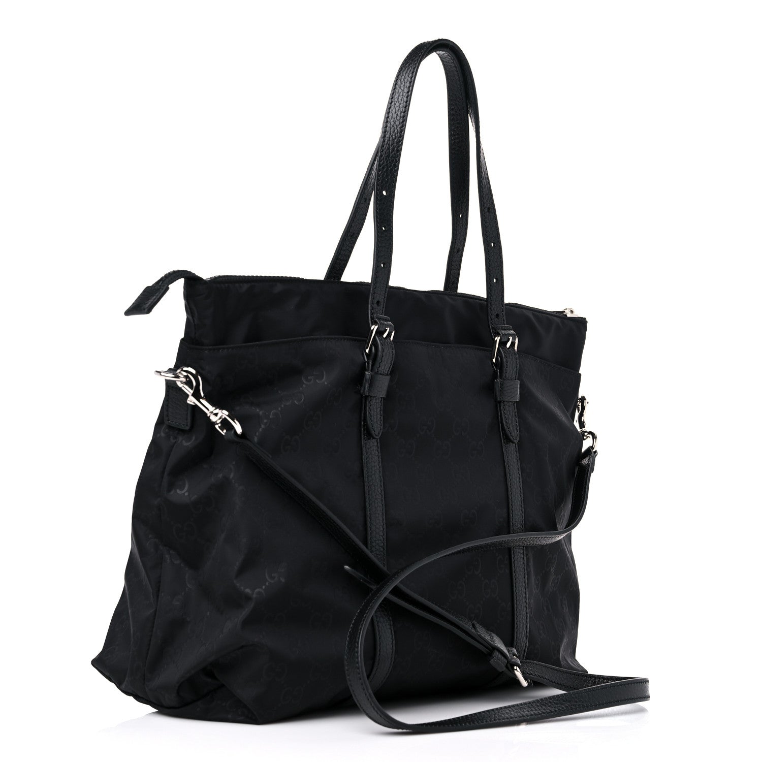 Gucci Nylon Monogram Tote Black 3 of 10