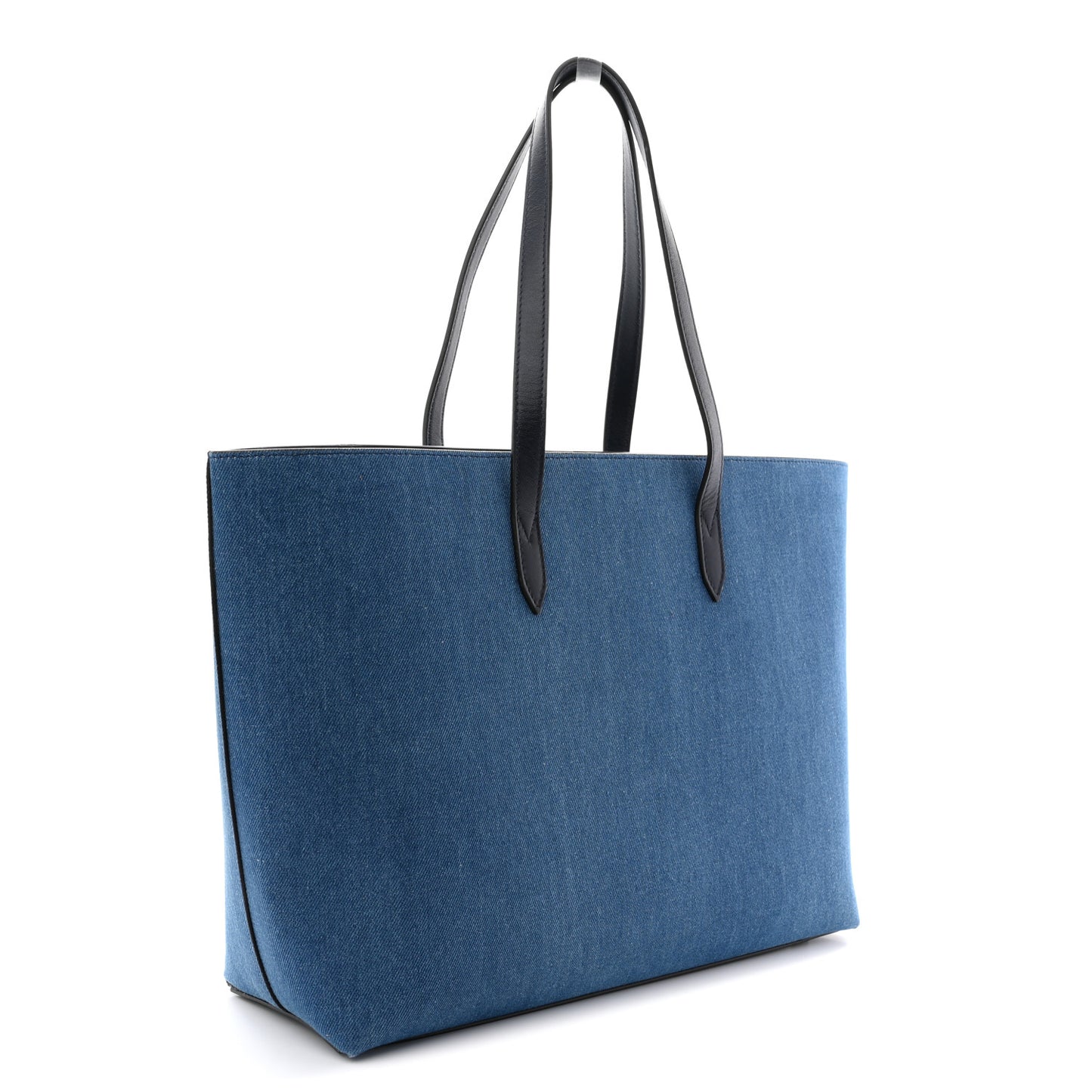 Canvas Embroidered Logo Tote Denim Milk