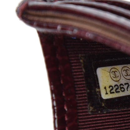 Chanel Distressed Patent Quilted Card Holder Bordeaux 7 of 7