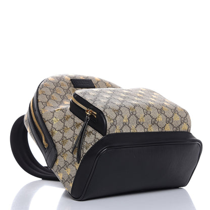 Gucci GG Supreme Monogram Bees Print Small Day Backpack Beige Oro Black 4 of 8