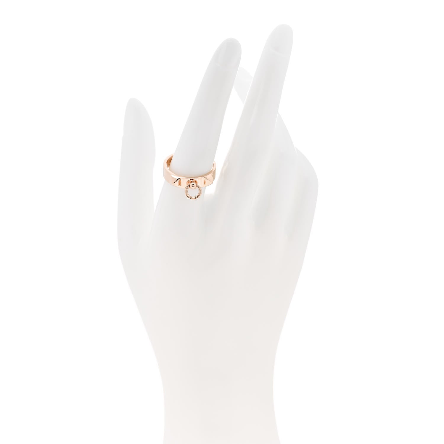 Hermes 18K Rose Gold PM Collier De Chien Ring 57 8 2 of 5