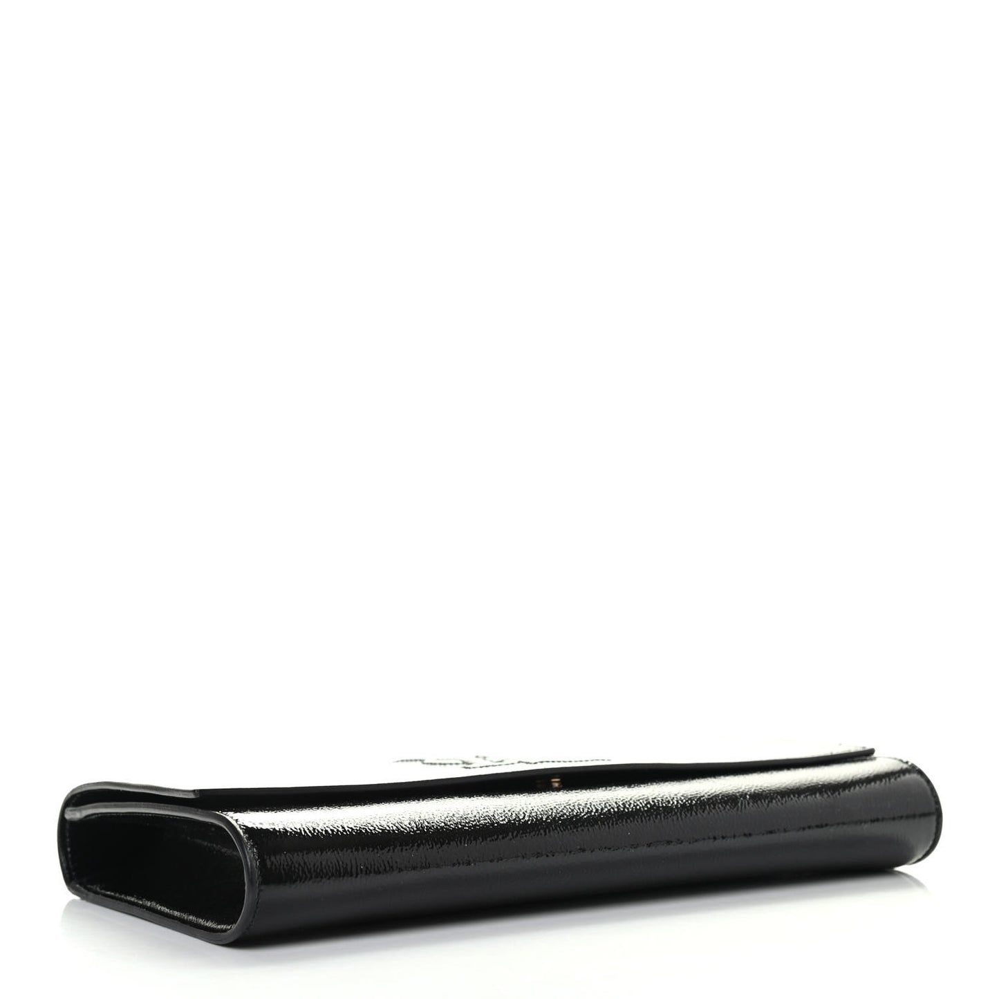 Textured Patent Monogram Large Belle De Jour Clutch Black