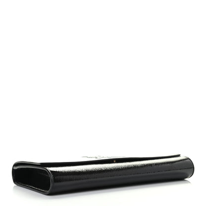 Saint Laurent Textured Patent Monogram Large Belle De Jour Clutch Black 3 of 4
