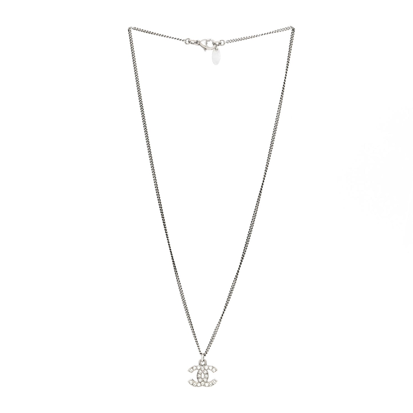Crystal Timeless CC Necklace Silver