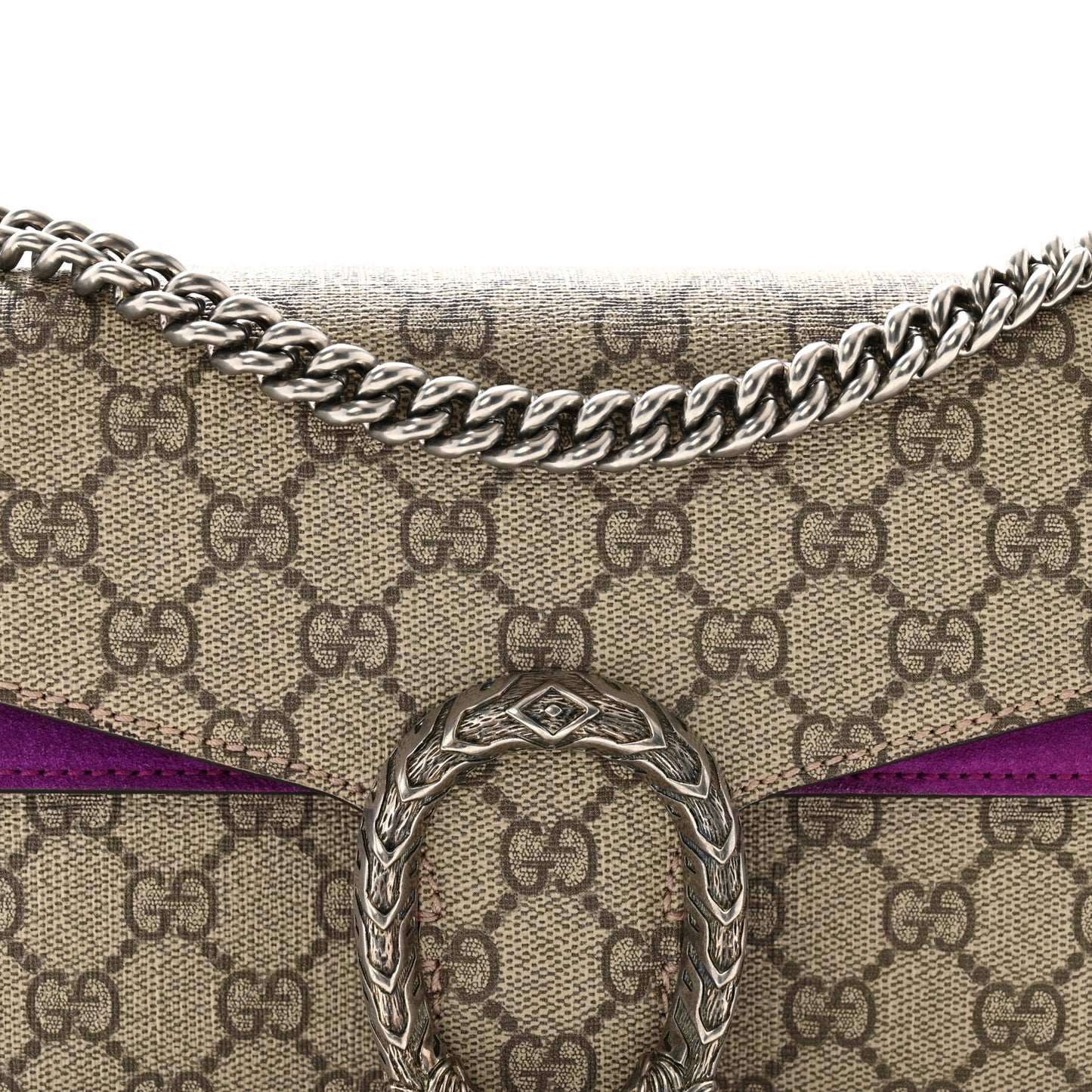 GG Supreme Monogram Suede Small Dionysus Shoulder Bag Purple