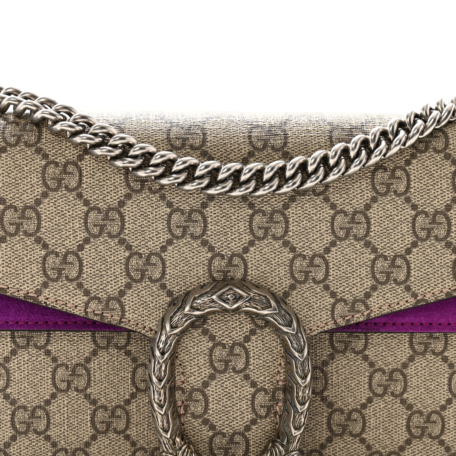 Gucci GG Supreme Monogram Suede Small Dionysus Shoulder Bag Purple 9 of 11