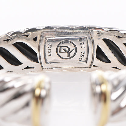 David Yurman Sterling Silver 18K Yellow Gold 15mm Sculpted Cable Cuff 3 of 4