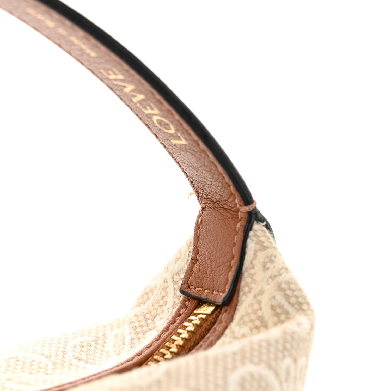 Loewe Jacquard Anagram Calfskin Small Cubi Bag Ecru Tan 12 of 13