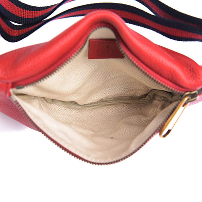 Gucci Grained Calfskin Small Logo Belt Bag Hibiscus Red 5 of 10