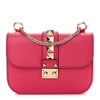 Valentino Garavani Vitello Small Glam Lock Rockstud Flap Deep Fuxia 1 of 14