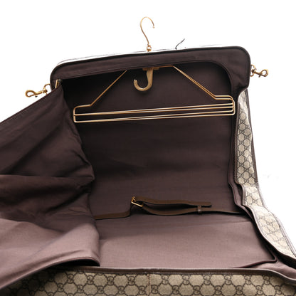 Gucci GG Supreme Monogram Textured Dollar Calfskin Web Ophidia Savoy Garment Bag Beige Ebony New Acero 4 of 9