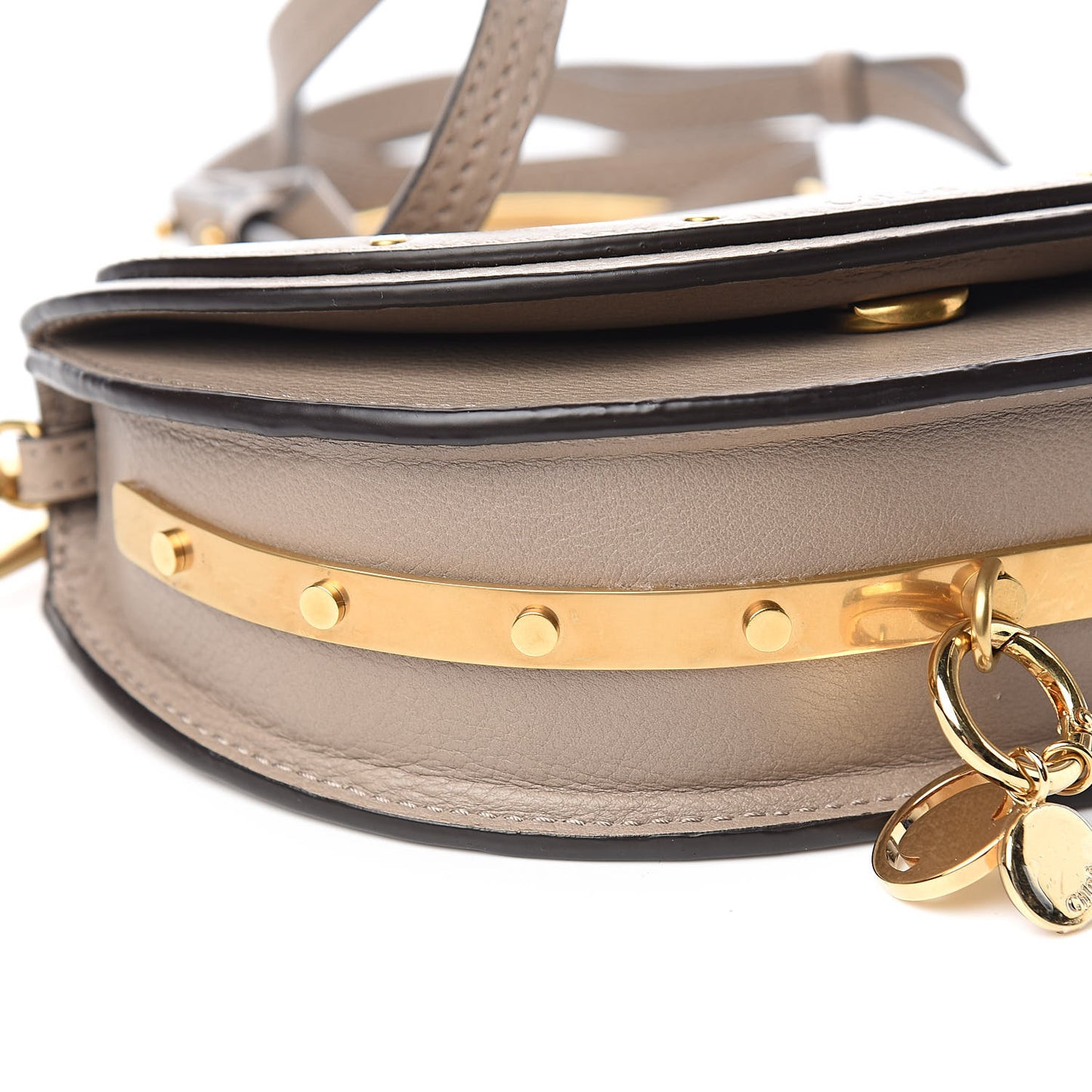 Calfskin Small Nile Bracelet Minaudiere Bag Motty Grey