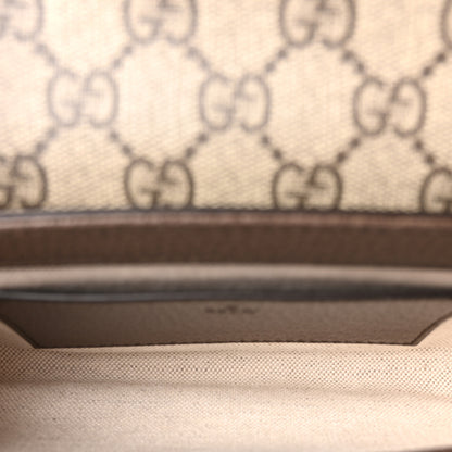 Gucci GG Supreme Monogram Textured Dollar Calfskin Web Mini Ophidia Envelope Shoulder Bag Beige Ebony 5 of 11