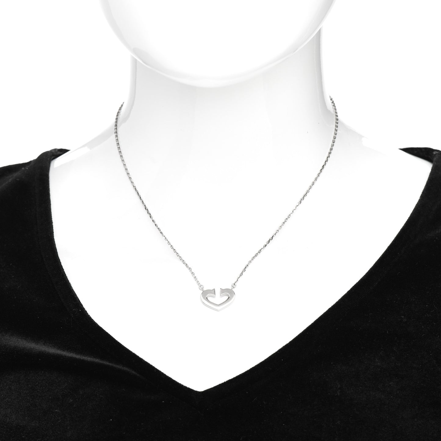 18K White Gold Medium Hearts and Symbols Necklace