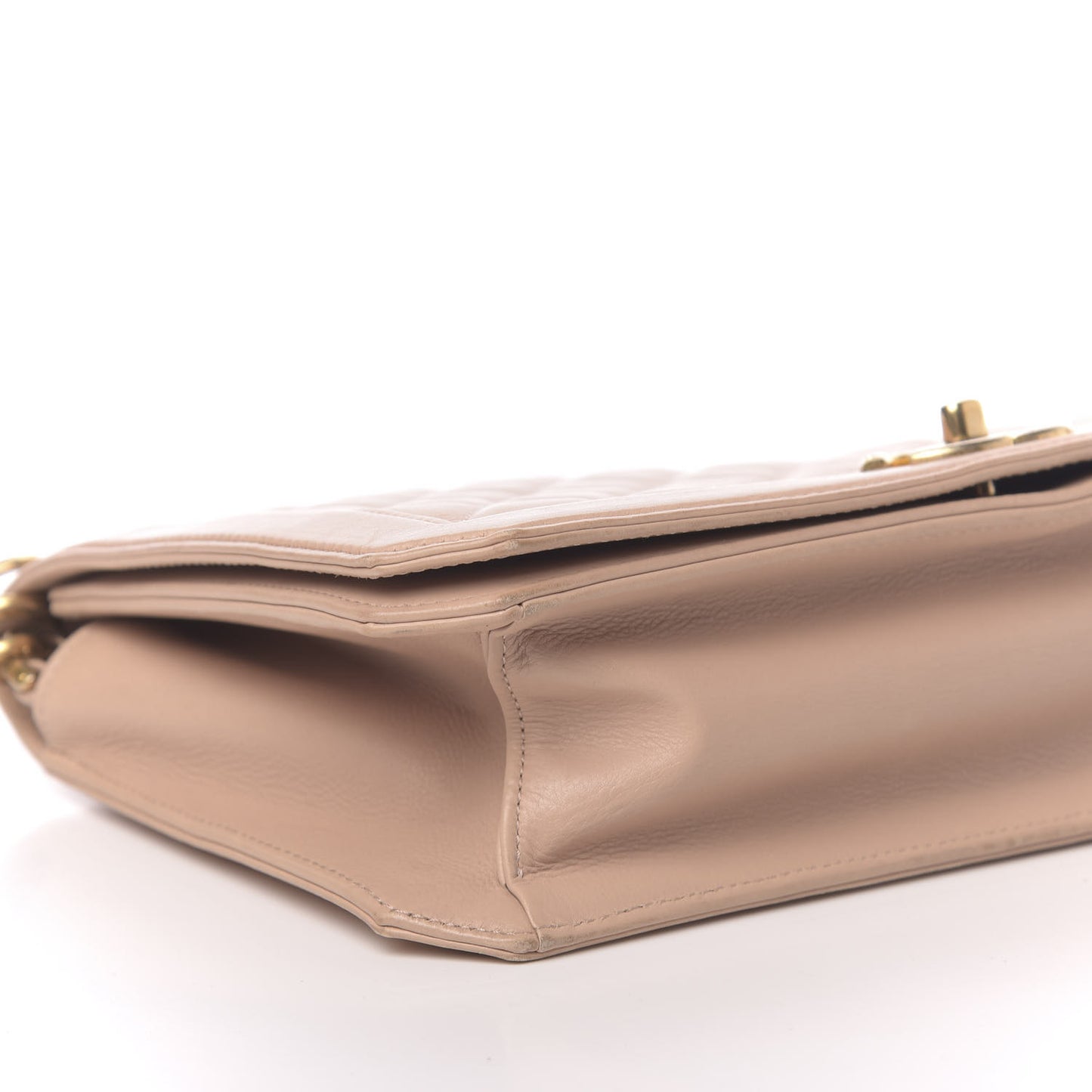 Lambskin Quilted Flap Beige