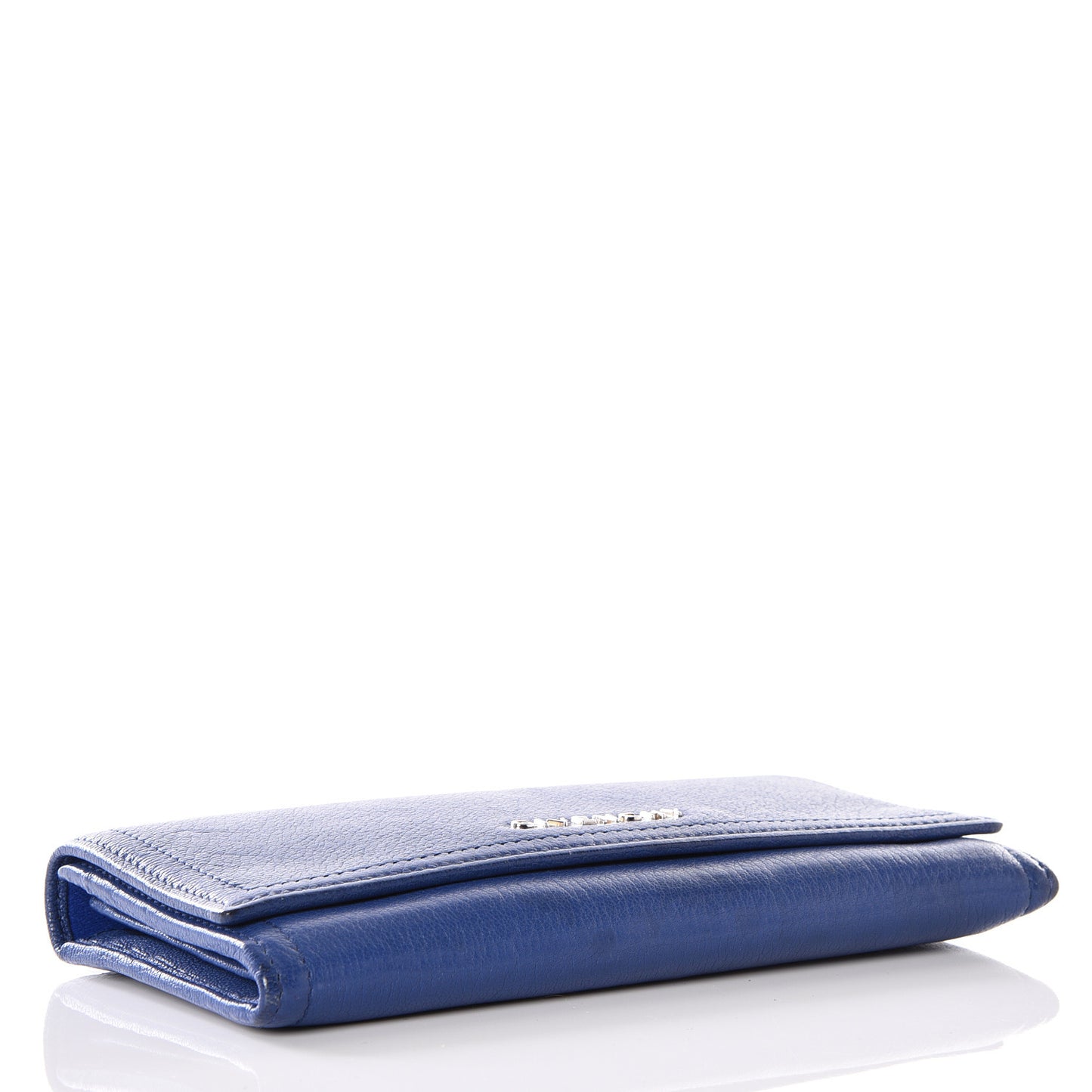 Goatskin Pandora Flap Continental Wallet Deep Blue